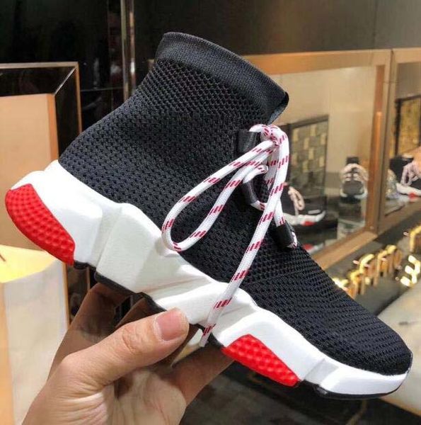 

sock shoes men women luxury designer casual shoes trick bottom slip-on sneakers fashion new matchs color couples sock shoes v2, Black