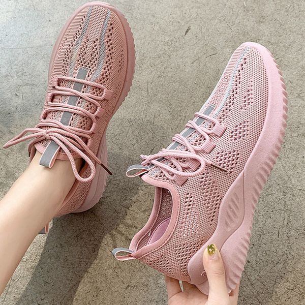

women running shoes sneakers walking jogging tracking work footwear air flat knit ultralight basket gym sport shoes l1-13