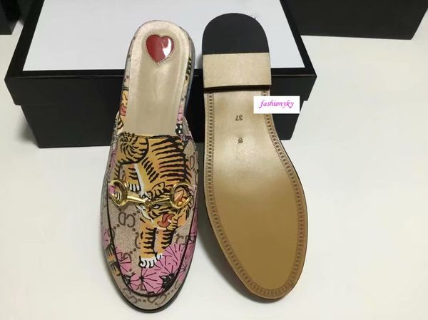 

mules 423513 princetown designer classic slippery metal buckle beach slippers soft lovers slippers, Black