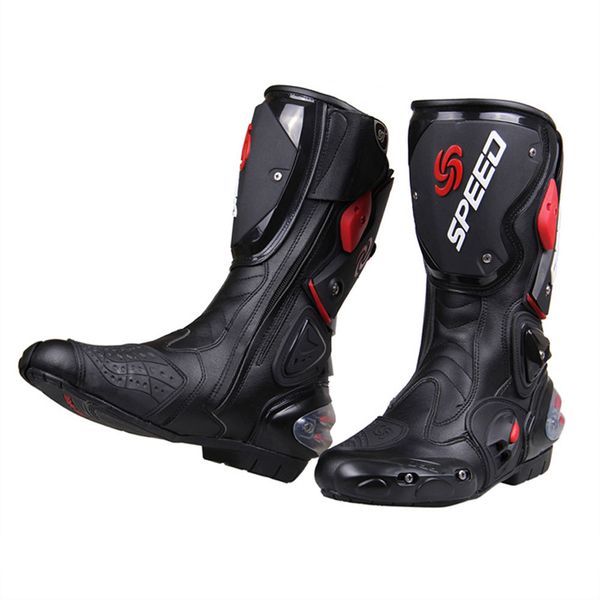 

riding tribe motorcycle boots men motocross off-road motorbike protective shoes pu leather moto boots speed racing black