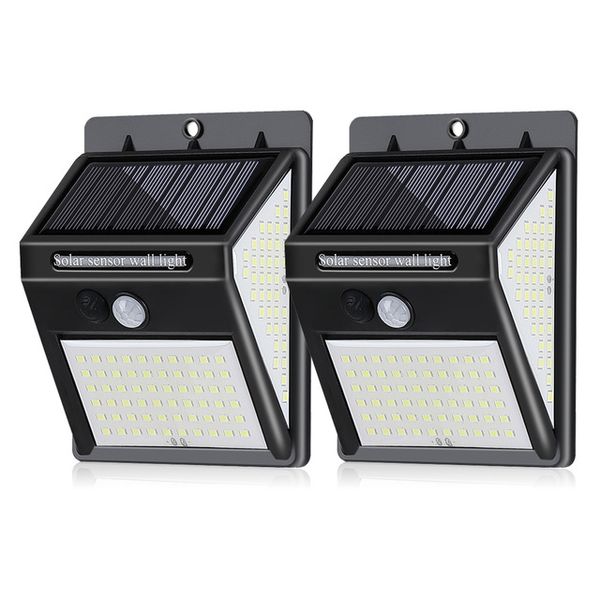

solar power rechargeable led light pir motion sensor night security wall light 140leds waterproof super bright led solar garden light