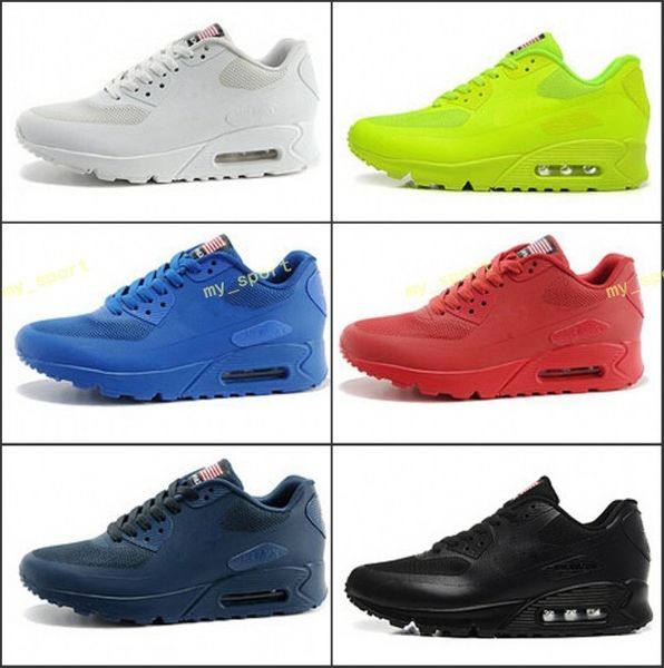 

men s 90 hyp prm qs sneakers independence day man casual running shoes zapatillas usa flag size 40-46