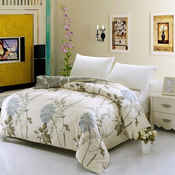 

sell 100% cotton beige flower spring refreshing bedding set full queen king size bed quilt duvet cover fashion style 1pcs