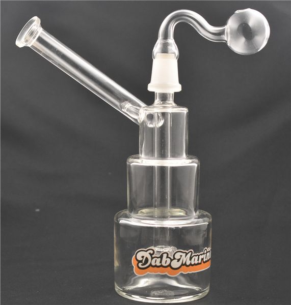 Bong in vetro all'ingrosso Dab Rig Tubi per l'acqua Bong Bong riciclatore a nido d'ape a matrice spessa con tubo per bruciatore a olio in vetro da 14 mm mini bong