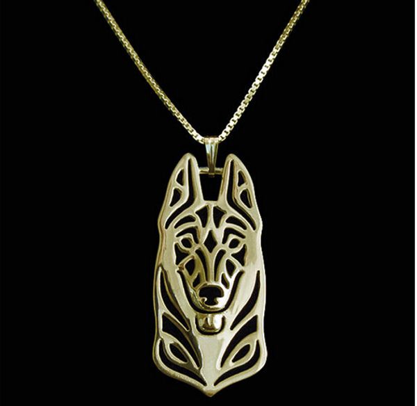 

g.sky wholesale 12pcs/lot belgian malinois dog necklace german shepherd pendant jewelry, Silver
