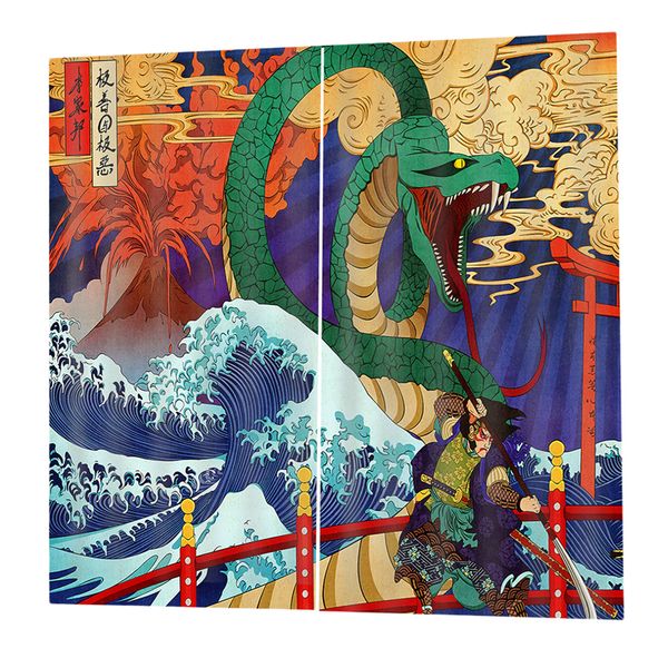 

2pcs/panels japanese style window curtain drapes for living room balcony etc