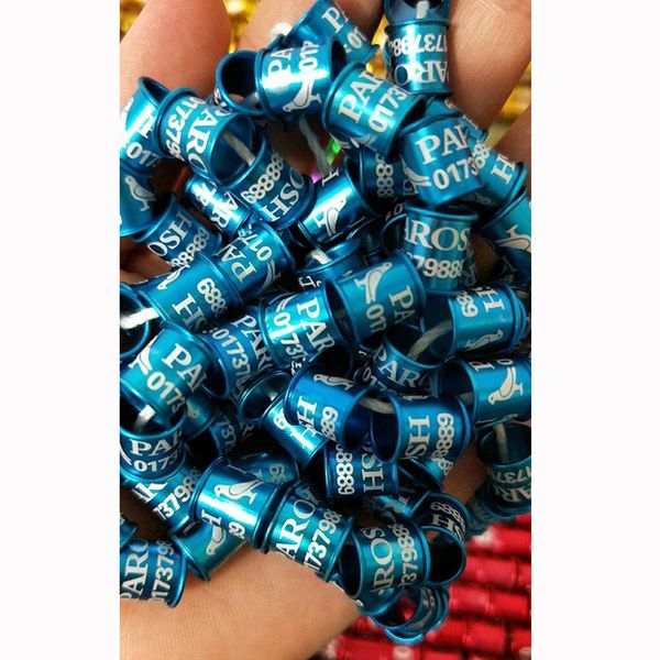 

howells 100 pcs 8mm diameter pigeon pet bird digital aluminum foot ring customized name phone number pet products