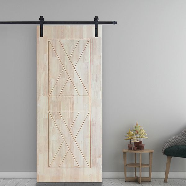

heavy duty sturdy sliding barn wood door 6ft basic sliding track rail hardware kit super smoothly pulley wheels hanger roller