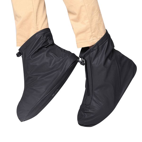 

men women shoe cover reusable elastic rain boots travel protectors outdoor waterproof foot wear accessories thickening non slip, White;pink
