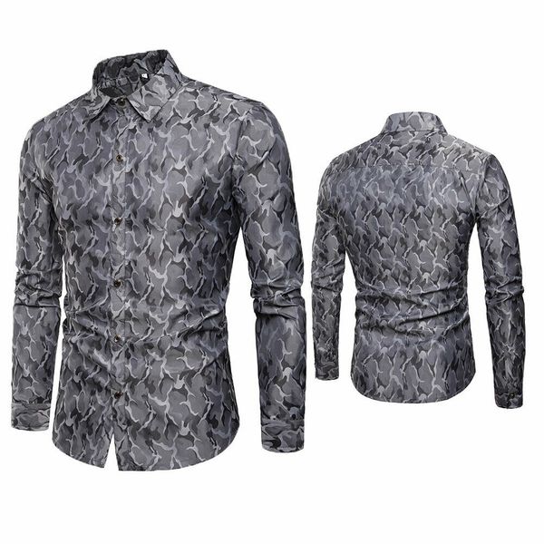 

2019 men sequined floral print tuxedo shirt business chemise homme casual slim fit shiny grey purple wedding dress shirts, White;black