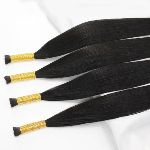 

плетение bulk выдвижение волос может быть рестайлинг цветные отбеленной 10a 20 дюймов natural color virgin бразильского bulk волос для парик, Black