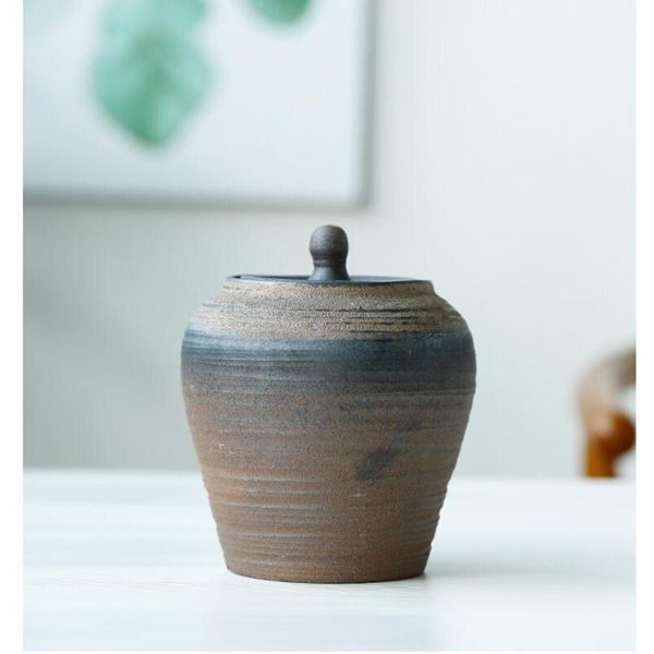 

storage bottles & jars ceramics grain canister sealed container empty can for loose coffee bean sugar (brown)