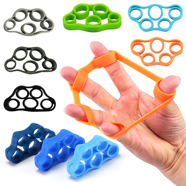 

silicone finger strengthener hand resistance band hand grip exerciser strength trainer gripper h7jp