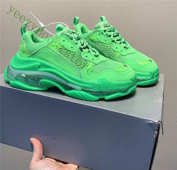 

designer triple s shoes clear bubble midsole men women green black white triple-s casual sneakers increasing leather dad shoes