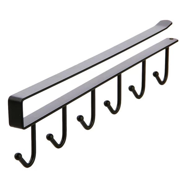 

iron 6hook under shelf mug cup cupboard kitchen organiser hanging rack holder us