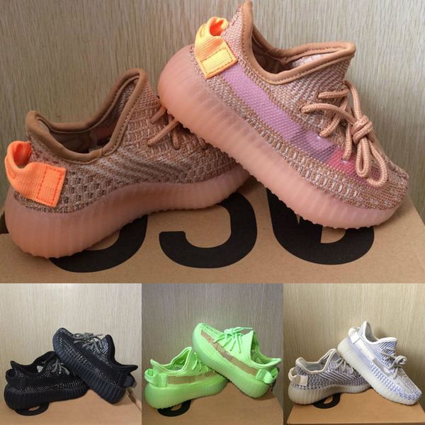 

new kids shoes kanye west v2 sneakers static reflective beluga 2.0 zebra running shoes clay v2 boy girl toddler sports trainer