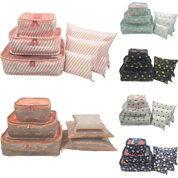 

6pcs travel storage bag waterproof clothes packing cube luggage organizer set