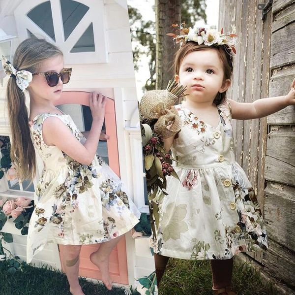 

New de ign baby girl dre ummer leevele floral ca ual dre boutique fa hion kid button floral kirt kid de igner clothe girl by1218