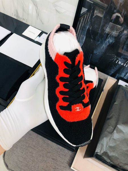 

knit flat bottom lace-up elastic color-matching fashion shoes luxury women's shoes comfortable non-slip breathable sports casual shoes, Black