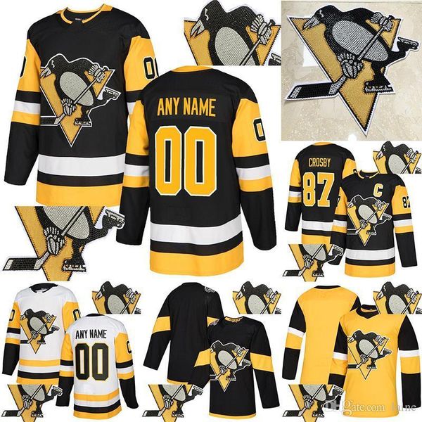 

pittsburgh penguins jersey drilling 87 sidney crosby 71 evgeni malkin 58 letang customize any number any name hockey jerseys, Black;red