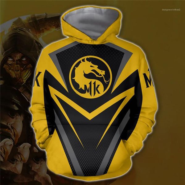 

designer clothes the popular game mortal kombat 11 3d print mens hoodies fashion thick warm homme, Black