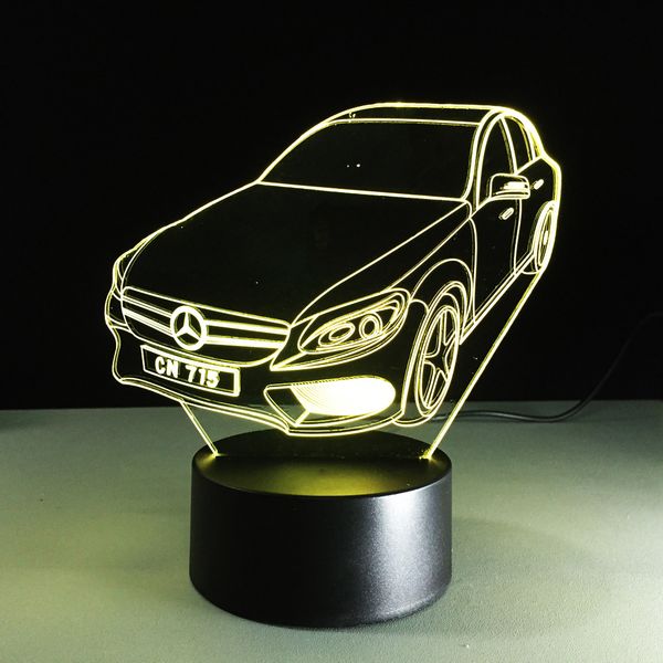 

3d vision 7 colors changing car modelling light fixtures led home lighting desk lamp bedroom sleep decor vehicle nightlight gift