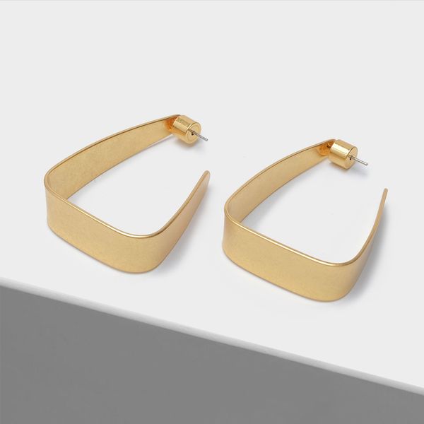 

amorita boutique geometry design metal drop earrings, Silver