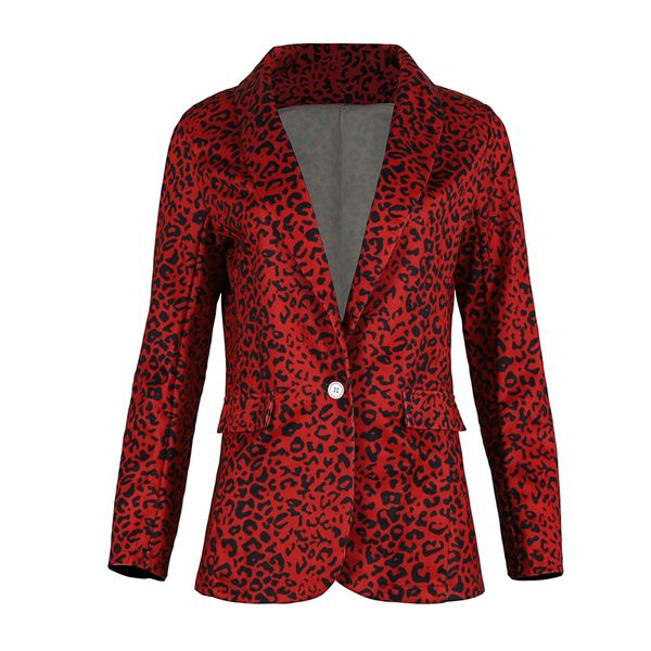 

женщины леопардовый блейзер мода красный одна кнопка костюм блейзеры женский лето весна с длинным рукавом стенд воротник верхняя одежда блей, White;black