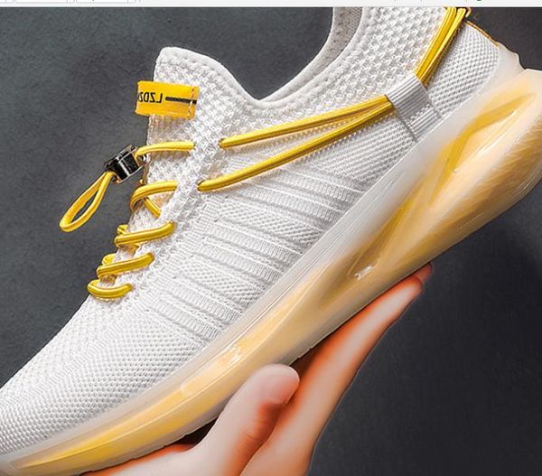 

2020 new summer sports and leisure shoes breathable men running shoes damping spring full foot cushion ultralight, Black