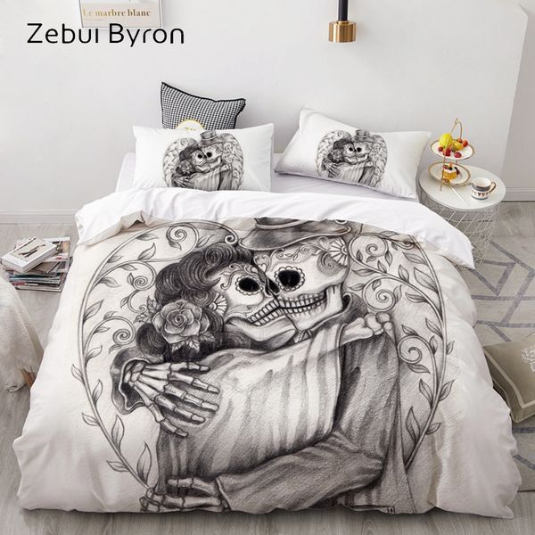 

3d duvet cover set custom,bedding sets usa/au/europe//king,quilt/blanket cover set,bed set pencil drawing skull,drop ship