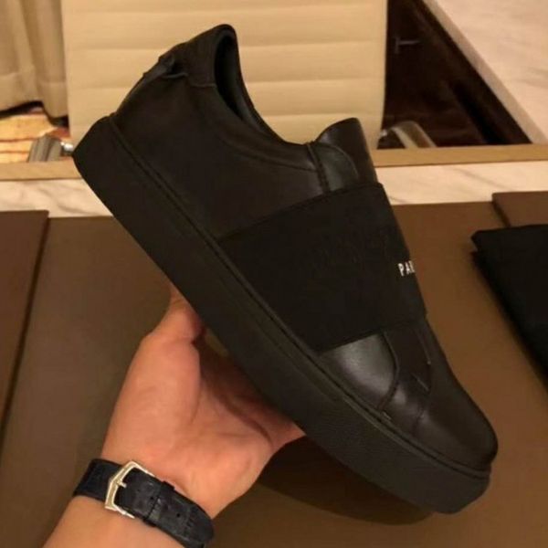 

mens womens luxury designers causal shoes sneakers paris comfort leather slip-on trainers party dress shoes sneakers chaussures with box, Black