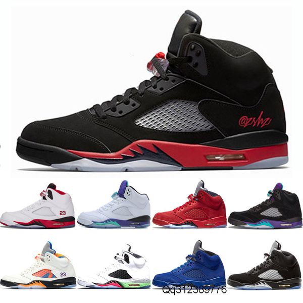 

5 5s bred mens basketball shoes blue red suede black grape fire red oreo white grapes space jam athletics sneaker shoes