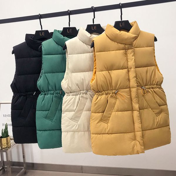 

almuerk 2019 autumn winter women jacket hooded vest waistcoat camouflage sleeveless long warm hoody slim pockets plus size big, Black;white