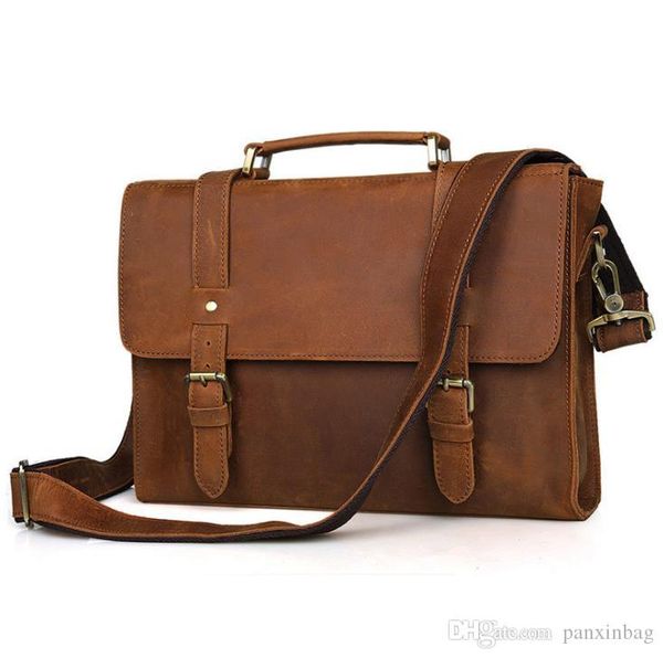 

man's back-to-back briefcase with leather mad horse leather