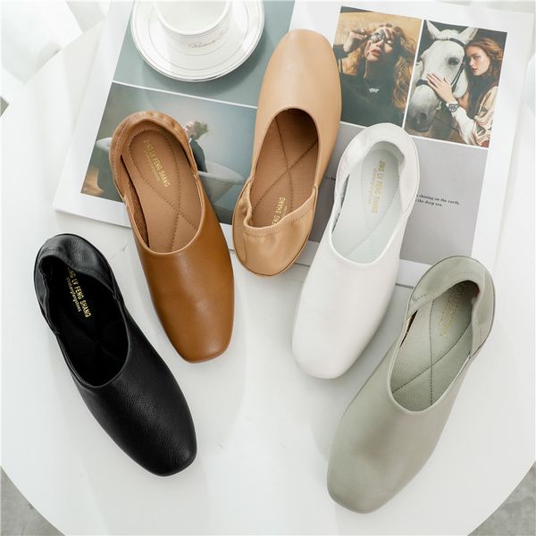 

korean shoes female footwear slip-on shallow mouth soft casual sneaker round toe 2020 summer dress slip on retro grandma new, Black