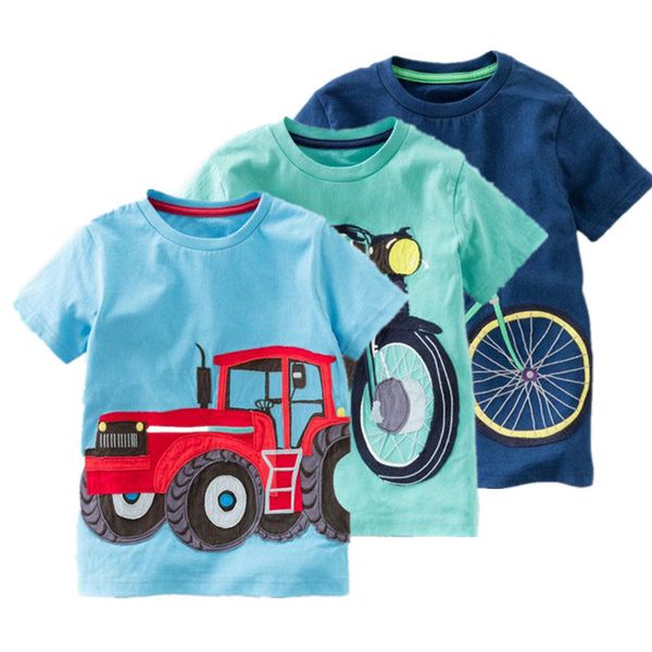 

summer baby boys t shirt cotton short sleeve t shirt tees for boy kids baby children clothes 2-8 year, Blue