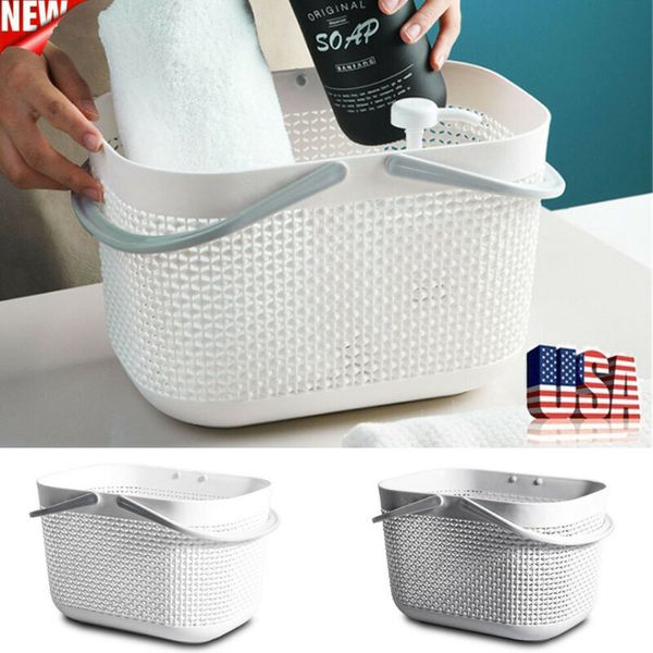 

portable plastic bath storage basket box bin container for clothes shampoo laundry organizer