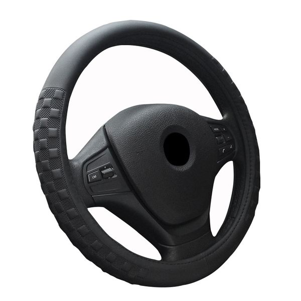 

new design square grid car steering wheel cover sleeve four seasons general massage m 38cm size anti slip steering covers