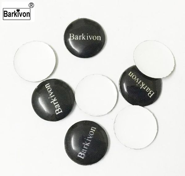 

barkivon 14mm curved round aluminum sticker for car key logo badge emblem