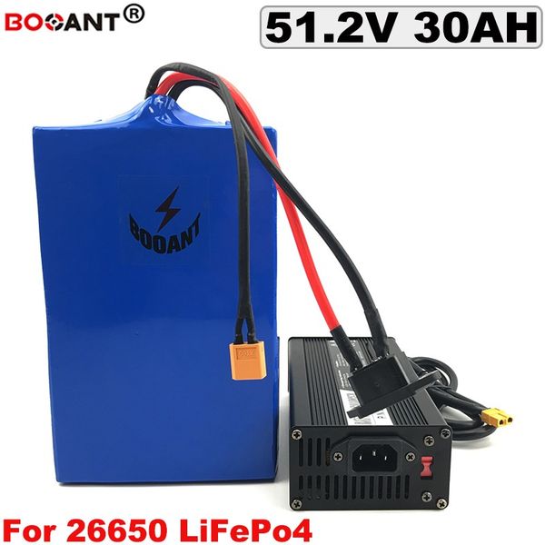 

51.2v 30ah lifepo4 lithium battery 3.2v 16s e-bike battery pack electric bike battery for bafang bbshd 2000w motor +5a charger