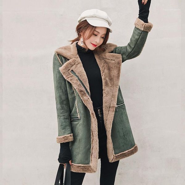 

neck long sleeve plush coats fashion office lady cardigan jackets women contrast color zipper outerwear lapel, Black;brown