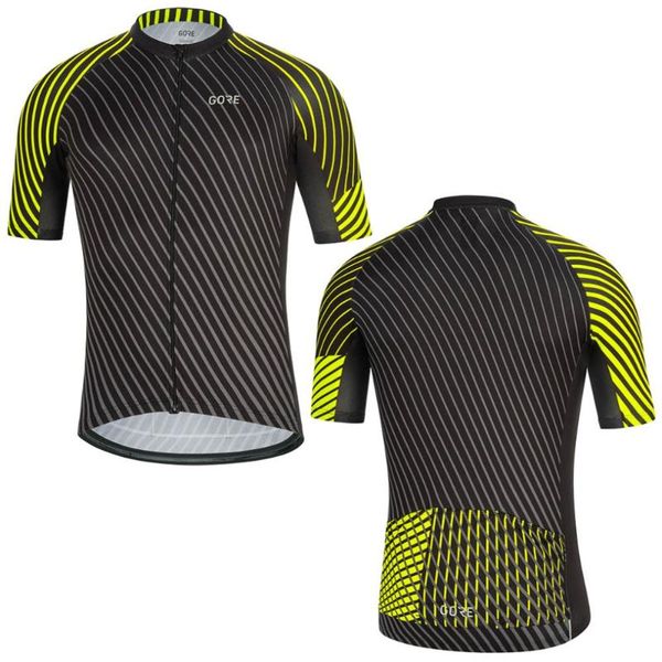 

2020 men team gore bicycle jersey bike short sleeve shirt racing cycling jersey clothing quick dry pro maillot wear, Black;red