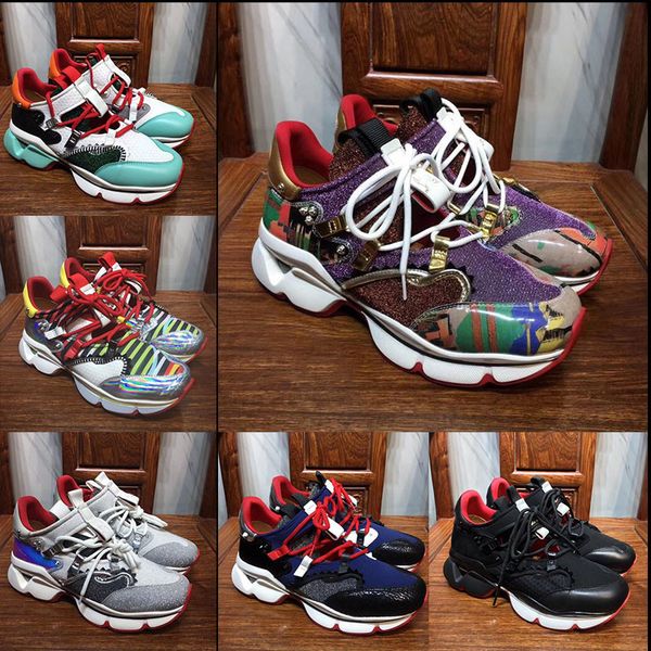 

2019 new spike shoes, red one-shoulder flat shoes with krysta, 30mm multi-color donna flat shoes for men and women casual shoes 36-46, Black
