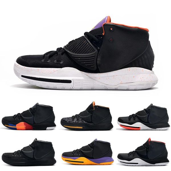 

new kyrie irving 6 jet black for men basketball shoes trainer basketball boots sport sneaker size 40-46