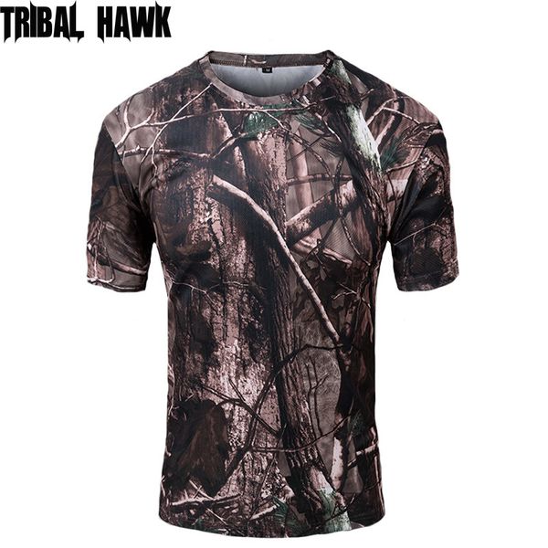 

outdoor camouflage shirts camping tactical t-shirts men hiking hunting quick dry short sleeve army camo tee shirts, Gray;blue