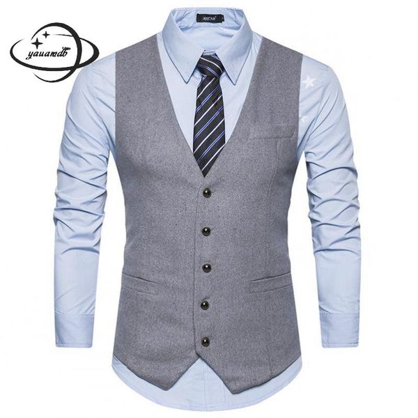 

mens suits vests spring autumn male blazer waistcoats clothing single breasted soft slim england style man clothes y46, Black;white