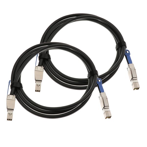 

2pcs 6.6ft external mini sas sff-8644 to sff-8644 data storage cable 2meter