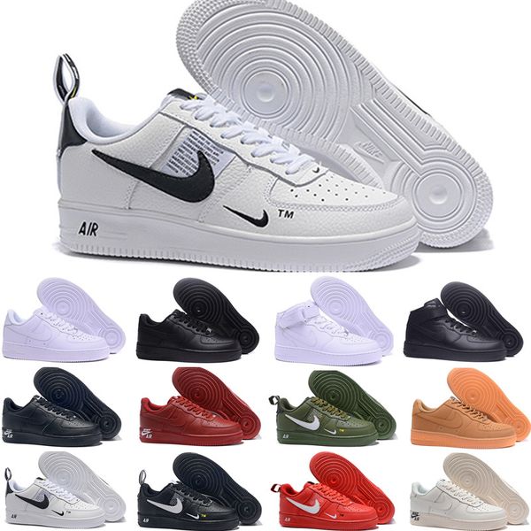 

wholesale 10x forces low airs cushion 1 one running shoes for men the pure white sports trainer women designer shoes us5.5-11 my-5436, Black