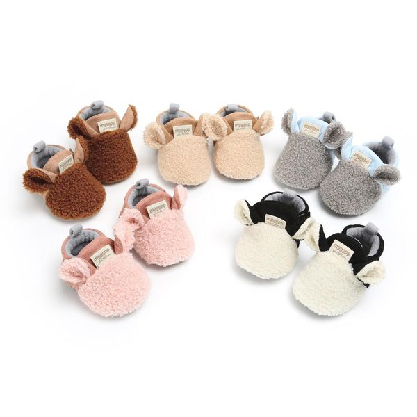 

baby shoes cotton xmas winter warm animals elk boy girl plush toddler shoes soft comfortable casual non-slip infant first walker