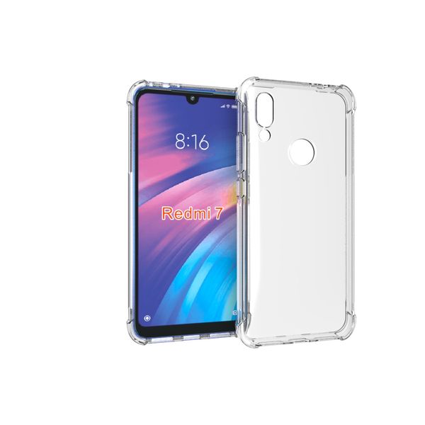 Weiche TPU-Kristalltransparente, schlanke, rutschfeste Ganzkörper-Schutzhülle für Xiaomi Redmi Note 7/Redmi 7